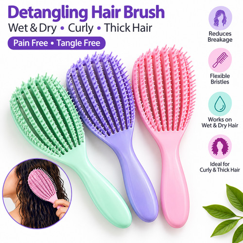 Detangling hair brush wet dry - brush,