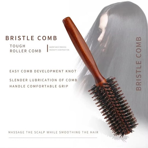 Wooden round hair brush - round,