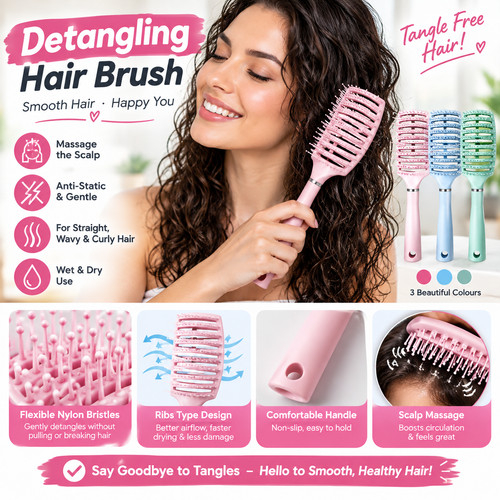 Detangling hair brush - detangling, for