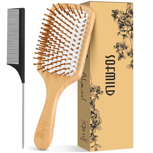 Hair brush bamboo wooden - -,