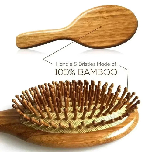 Natural bamboo hair brush - natural,