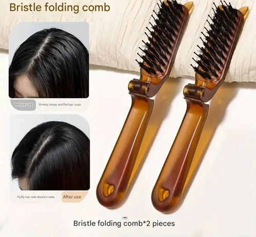 Boar bristle hair brush - hair,
