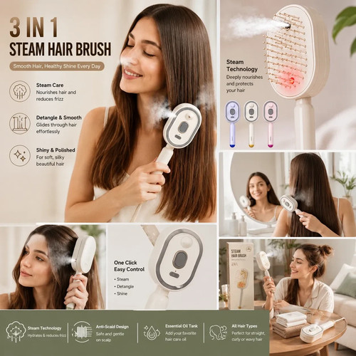 Electric steam hair brush - electric,