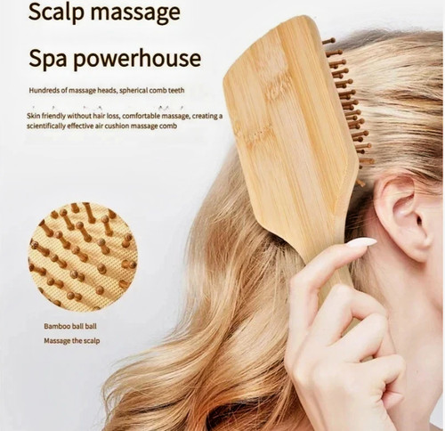 Natural bamboo wooden hair - natural,