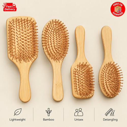 Natural bamboo hair brush - hair,