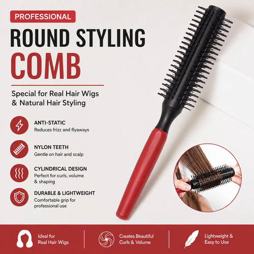 Round hair brush curling - round,