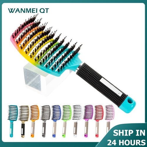 Boar bristle detangling - detangling, hair