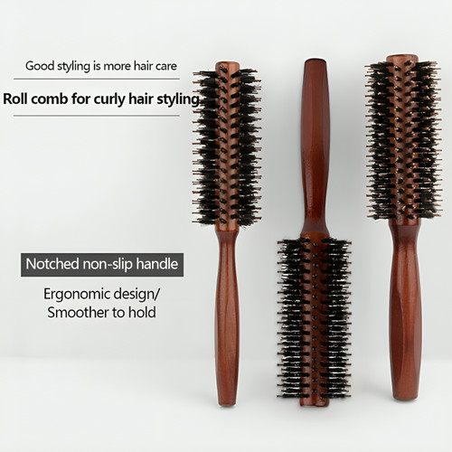 Wooden round hair brush - hair,