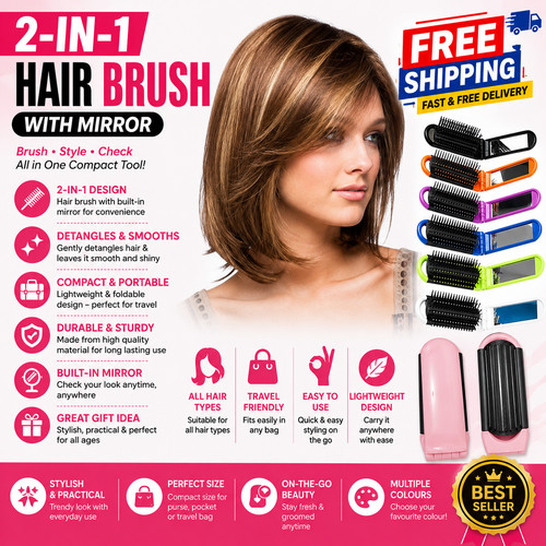 Folding hair brush - folding,