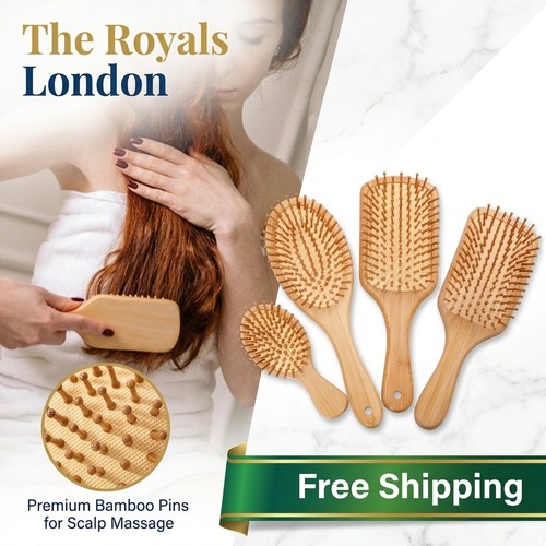 Natural bamboo wooden hair - natural,